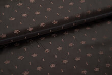 Futterstoff Jacquard Kronen VO11 dunkelbraun