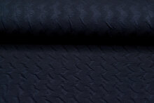Strickstoff Jacquard zigzag dunkelblau-schwarz