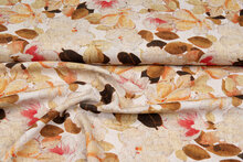Viskose Leinen Digital bedruckt autumn leaves braun-sand