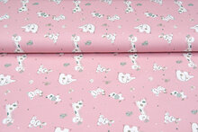 Baumwolljersey bedruckt patchworks animals rosa