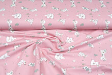 Baumwolljersey bedruckt patchworks animals rosa
