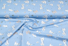 Baumwolljersey bedruckt patchworks animals blau
