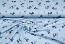 Baumwolljersey bedruckt beach baby blau