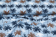 Baumwolljersey bedruckt palm baby blau