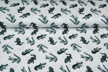 Baumwolljersey bedruckt crocodile ecru