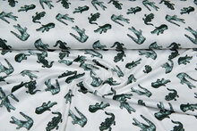 Baumwolljersey bedruckt crocodile ecru