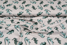 Baumwolljersey bedruckt crocodile sand-taupe