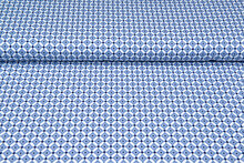 Baumwolljersey bedruckt geo dots denim