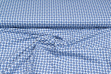 Baumwolljersey bedruckt geo dots denim