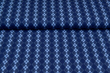 Baumwolljersey bedruckt diamonds denim-blau