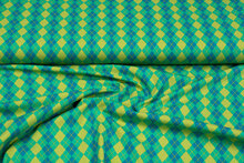 Baumwolljersey bedruckt diamonds grasgr&uuml;n