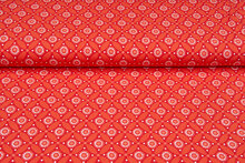 Baumwolljersey bedruckt geo circles rot
