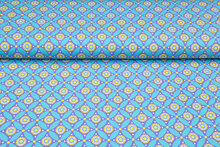 Baumwolljersey bedruckt geo circles mint
