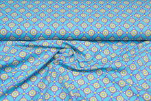 Baumwolljersey bedruckt geo circles mint