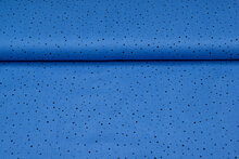 Baumwoll Musselin bedruckt little dots with foil kobalt-lila