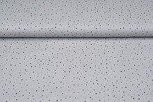 Baumwoll Musselin bedruckt little dots with foil silbergrau