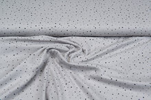 Baumwoll Musselin bedruckt little dots with foil silbergrau