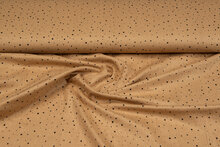 Baumwoll Musselin bedruckt little dots with foil karamel