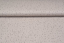 Baumwoll Musselin bedruckt little dots with foil sand-taupe