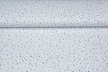 Baumwoll Musselin bedruckt little dots with foil ecru