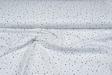 Baumwoll Musselin bedruckt little dots with foil ecru