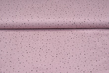 Baumwoll Musselin bedruckt little dots with foil altrosa