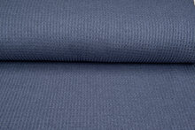 grob gestricktes Waffelpiqu&eacute; blau-grau