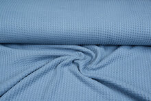 grob gestricktes Waffelpiqu&eacute; blau-mint