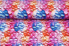 Baumwolljersey digital bedruckt painted flower rosa-blau