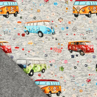 Alpenfleece bedruckt retro vans grau