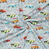 Alpenfleece bedruckt retro vans jeansblau