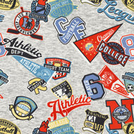 Alpenfleece bedruckt football athletics grau