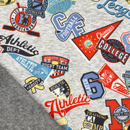 Alpenfleece bedruckt football athletics grau
