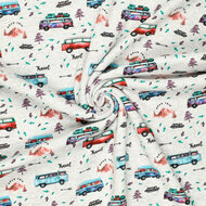 Alpenfleece bedruckt travel vans hellgrau