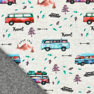 Alpenfleece bedruckt travel vans hellgrau