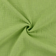 Baumwoll Musselin melange lime gr&uuml;n