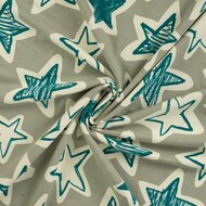 French Terry bedruckt stars mint