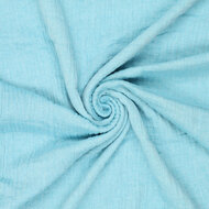 Baumwoll Musselin melange chambray aqua