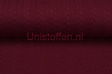 Strickstoff mit Zopfmuster Bordeaux