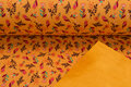 Alpenfleece bedruckt flower ockergelb