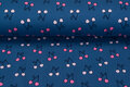 French Terry bedrukt cherry blau