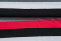 Baumwolljersey bedruckt 3-stripes rot-grau