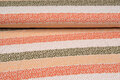 Baumwolljersey bedruckt colorful stripes orange-grün