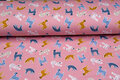 French Terry bedruckt dogs rosa