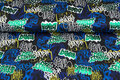French Terry bedruckt graffiti foil multicolor schwarz