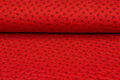 Strickstoff dots rot-dunkelgrau