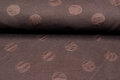 Strickstoff Jacquard big dots braun