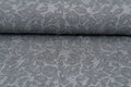 Strickstoff Jacquard retro leaves grau-hellgrau