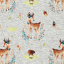 Alpenfleece bedruckt cute deer grau