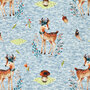 Alpenfleece bedruckt cute deer jeansblau